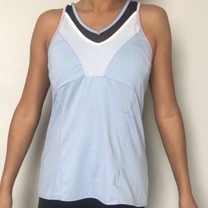 Sports/athletic tank top with 3 tones of blue